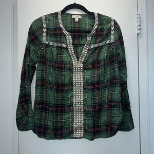 J Crew plaid tunic flannel shirt